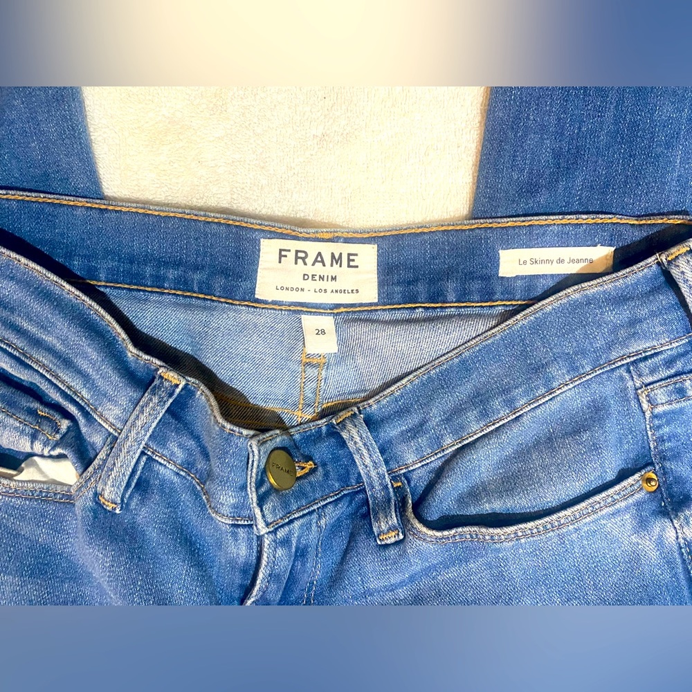 Frame stretch denim ripped 'Le Skinny' blue jean - Picture 5 of 5